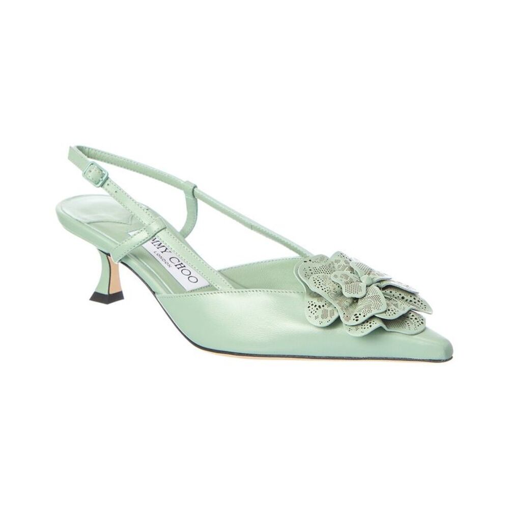 Jimmy Choo Mimmi 50 Leather Slingback Pump, Green